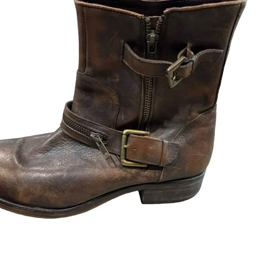 EUC Hard to Find Hinge Compadre Ankle Boots Bootie leather size 9 - Picture 5 of 9